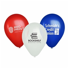 aerial view a group of 9 metallic latex balloons, image 1 of 2