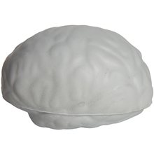 aerial view a gray slow return foam brain squeezies stress ball, image 1 of 5