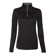 aerial view a black/ graphite badger - womens b - core quarter - zip pullover, image 1 of 3