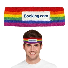a rainbow rainbow head sweatband