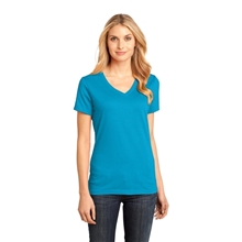 aerial view a bright turquoise district made ladies perfect weight v - neck tee, image 1 of 6