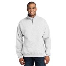 aerial view a ash jerzees(r) - nublend(r) 1/4- zip cadet collar sweatshirt, image 1 of 6