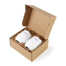 aerial view a group of corkcicle(r) stemless wine cup gift set gloss white, image 1 of 2