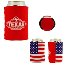 a group of old glory foam can cooler