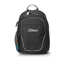 aerial view a black mission laptop backpack - black, image 1 of 3