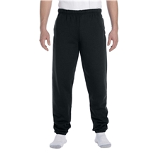 aerial view a black jerzees - unisex super sweats nublend(r) sweatpants with pockets, image 1 of 3