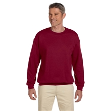 aerial view a antiq cherry red gildan(r) heavy blend(tm) adult 8 oz, 50/50 fleece crew - g18000, image 1 of 3