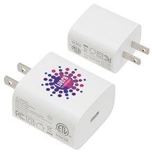 aerial view a white dash 20w usb - c pd fast charger, image 1 of 2