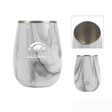a group of snowfox(r) 13.5 oz vacuum insulated marble finish pinot noir wine glass