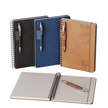 aerial view a group of preston spiral journal pen combo, image 1 of 2