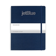 aerial view a sapphire moleskine(r) hard cover ruled x - large notebook, image 1 of 5