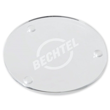aerial view a clear round glass beverage coaster, image 1 of 2