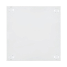 aerial view a clear square glass beverage coaster, image 1 of 2
