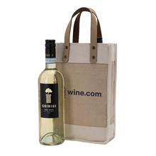 aerial view a group of sonoma cotton jute wine cooler bag, image 1 of 3