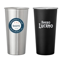 a group of doire stainless steel 20 oz pint glass cup