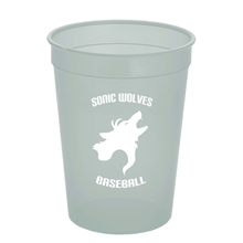 aerial view a translucent frost 12 oz cups - on - the - go translucent stadium cup, image 1 of 2
