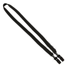 5/8 Double - Ended Polyester Shoelace Lanyard with Metal Crimp and Metal Bulldog Clip