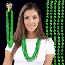 aerial view a group of metallic green mardi gras beads, image 1 of 4