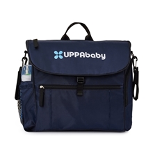 aerial view a navy blue uptown convertible diaper bag kit, image 1 of 8