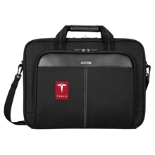 aerial view a black targus 15.6 classic slim briefcase, image 1 of 7
