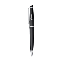 aerial view a black - silver trim waterman expert ballpoint, image 1 of 5