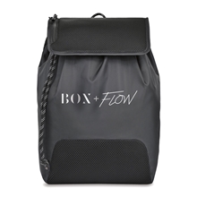 aerial view a black revive mesh drawstring backpack, image 1 of 5