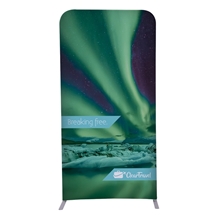 aerial view a group of 3w x 72h eurofit straight wall kit (recycled polyester knit), image 1 of 10