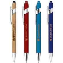 aerial view a group of ellipse bamboo stylus pen, image 1 of 2