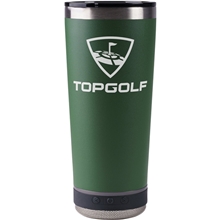 aerial view a dark green go caddy vibe 18oz tumbler, image 1 of 2