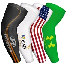 a group of sublimated seamless polyester cooling compression sleeve (pair item)