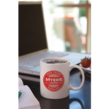 aerial view a group of 11 oz glossy ceramic budget c - handle mug, image 1 of 2