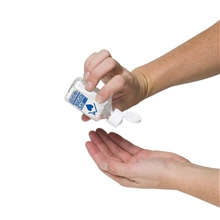 a group of sanpal mini sc .5 oz compact hand sanitizer antibacterial gel in flip - top squeeze bottle (spot color print)