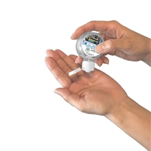a group of cirpal 1 oz compact hand sanitizer in round flip - top squeeze bottle
