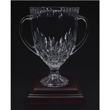 a group of legacy trophy bowl with wood base