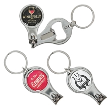 a group of round nail clipper w / bottle opener keyring