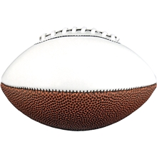 aerial view a group of 10 mid - size synthetic leather signature football, image 1 of 5