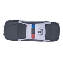 aerial view a white/black stress relief police car toy, image 1 of 5