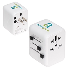 aerial view a white pegasus travel adapter, image 1 of 2