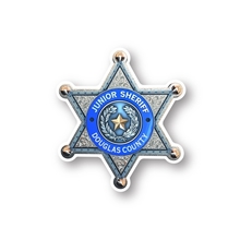 aerial view a custom kids sheriffs badge sticker, image 1 of 2