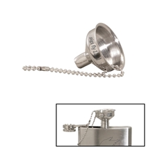 a group of mini polished stainless steel flask funnel