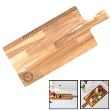 aerial view a group of acacia wood serving cutting board butcher block, image 1 of 2