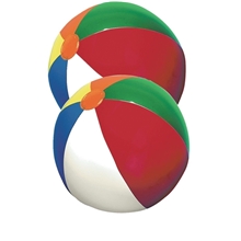 a multi beach ball w / multi - colored panels (9 inflated) or patriotic