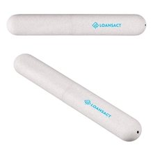 aerial view a beige wheatly toothbrush case, image 1 of 2