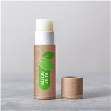 aerial view a natural kraft paper pout pucker mini lip moisturizer, image 1 of 2