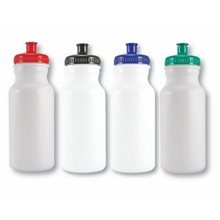 aerial view a group of 20 oz eco friendly bike bottle, image 1 of 2