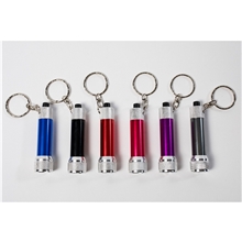 aerial view a group of anodized aluminum 5 led keychain, image 1 of 6