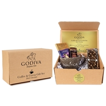 a group of godiva coffee and cocoa gift set - dark chocolate