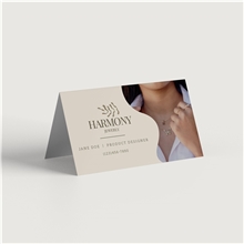 aerial view a white folded business card (front) - 3.5 x 4 (half fold), image 1 of 2