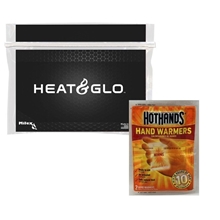 aerial view a black outdoor long - lasting hand warmer kit, image 1 of 2