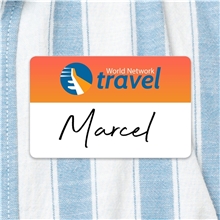 a group of value reusable name badge 3-3/8 x 2-1/8